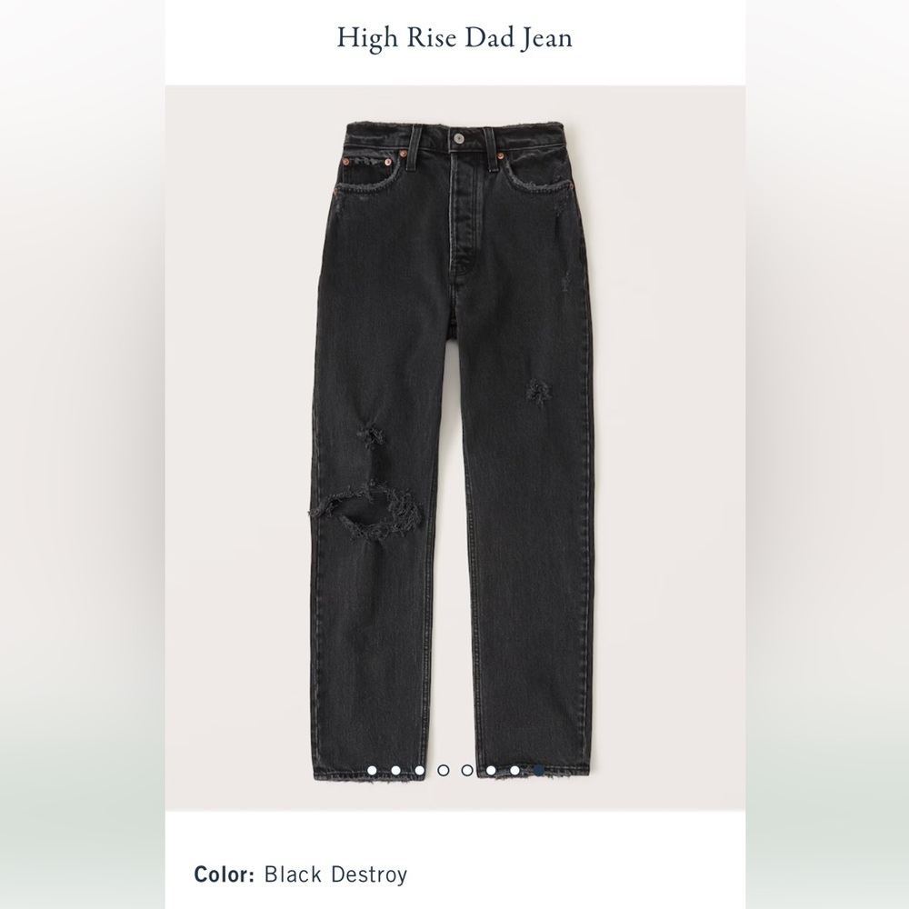 Abercrombie & Fitch Dad Jeans, Black Ripped, size 4 / 27